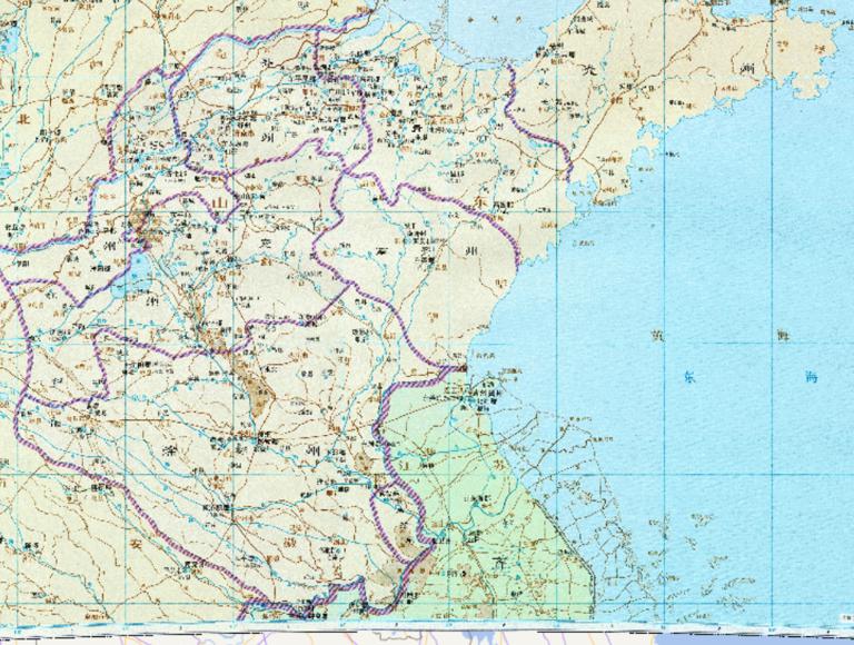中国南北朝时期北朝魏兖州、青州、齐州、徐州等历史地图