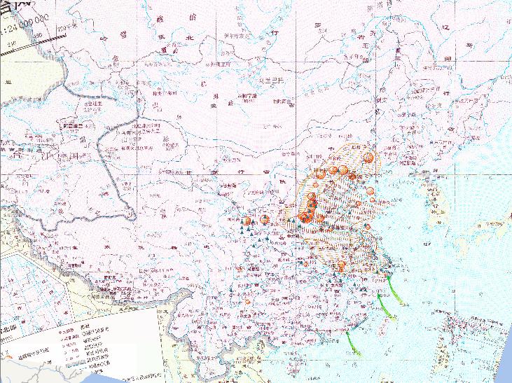 中国元朝地震、地质、蝗虫、台风、风暴潮灾害在线地图