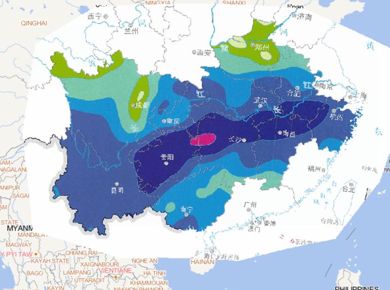 2014年7月11日-17日南方洪涝灾害累计降水量在线地图