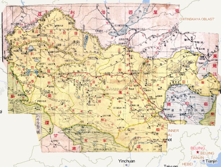 1933年中国民国时期外蒙古在线地图