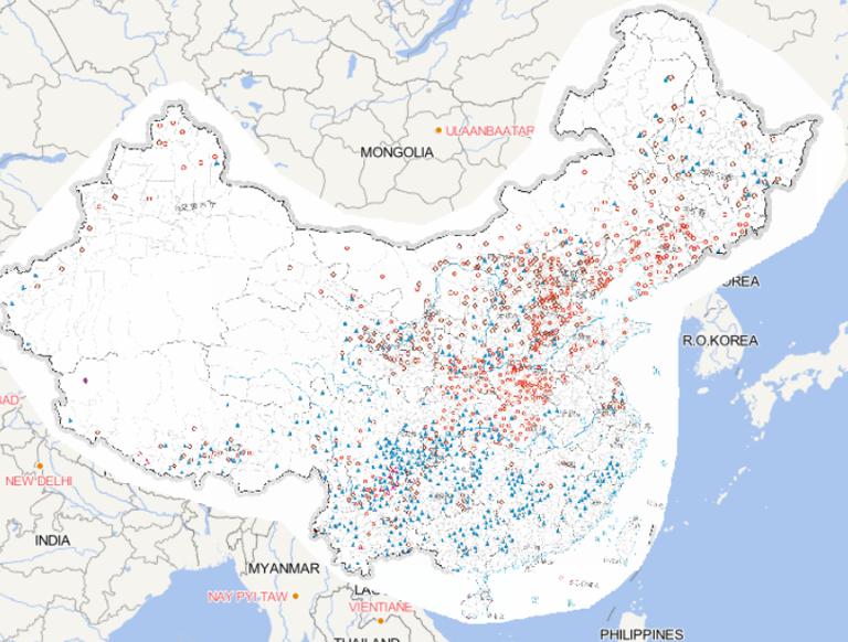 2014年中国8月灾害分布在线地图