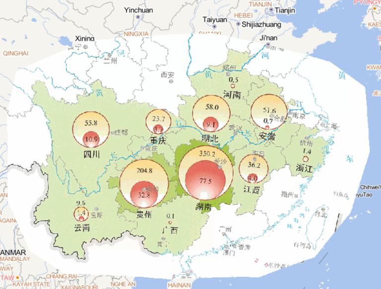 2014年7月中旬南方洪涝灾害农作物受灾情况在线地图