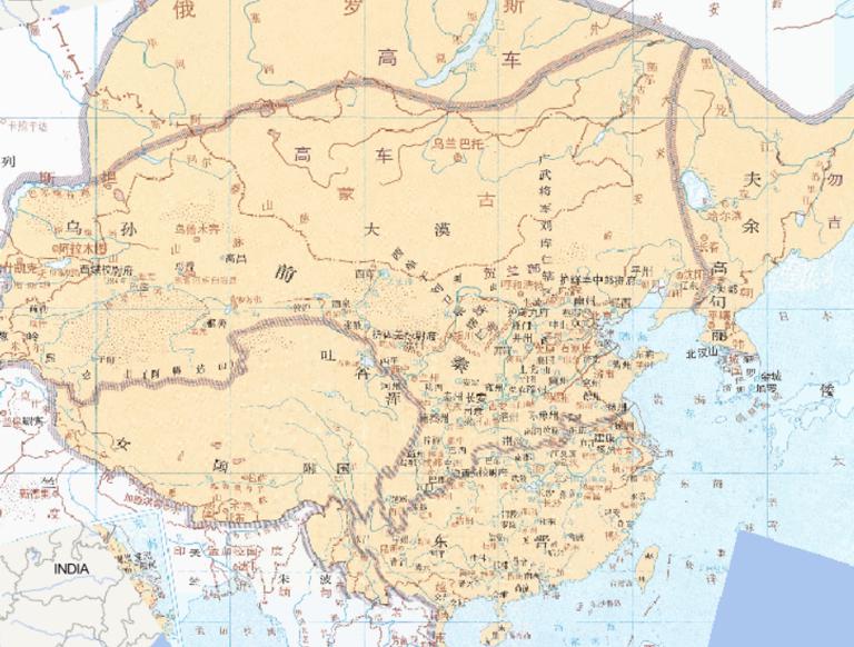 中国东晋十六国时期前秦形势（382年）在线历史地图
