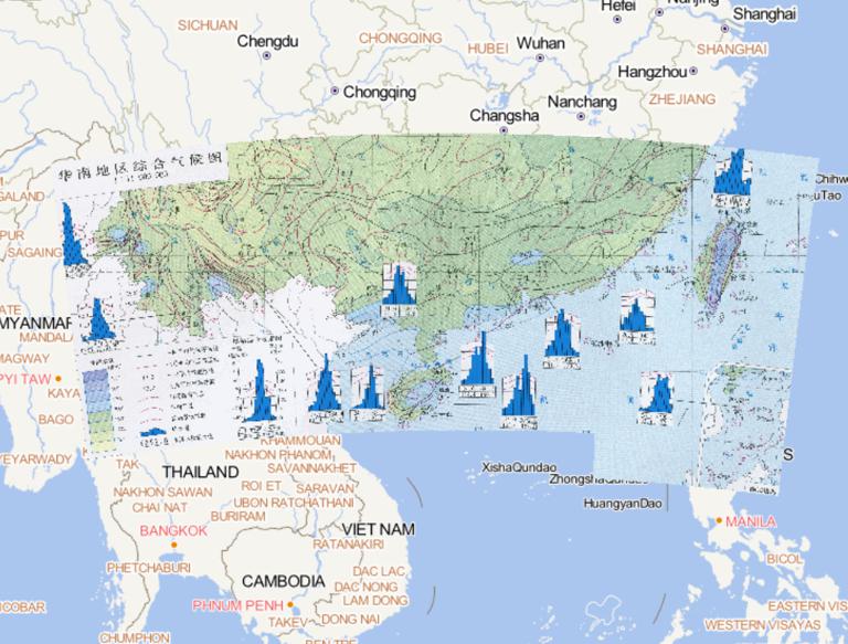中国华南地区综合气候在线地图