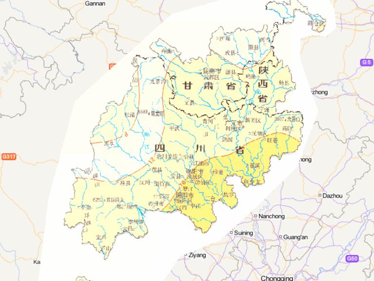 中国汶川灾区春季平均气温分布在线地图