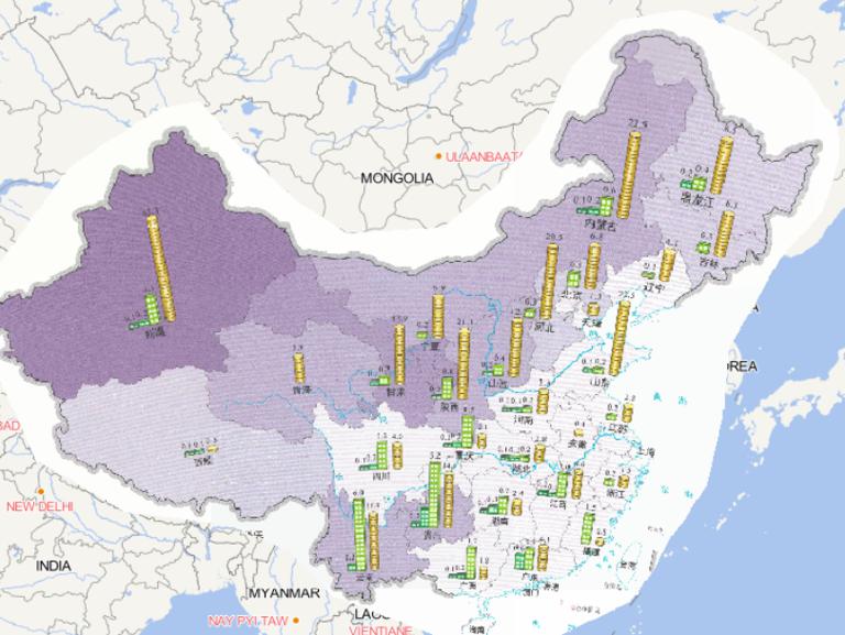 2014年中国风雹灾害房屋倒损和经济损失情况在线地图