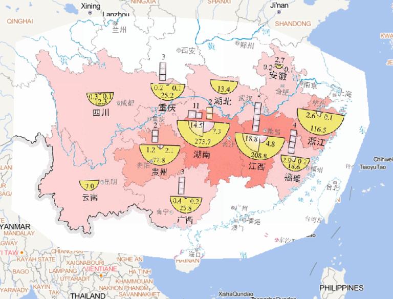 2014年6月中下旬南方洪涝灾害人员受灾情况在线地图
