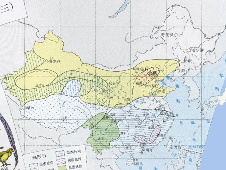 中国特产鸟类（鸡形目）在线地图