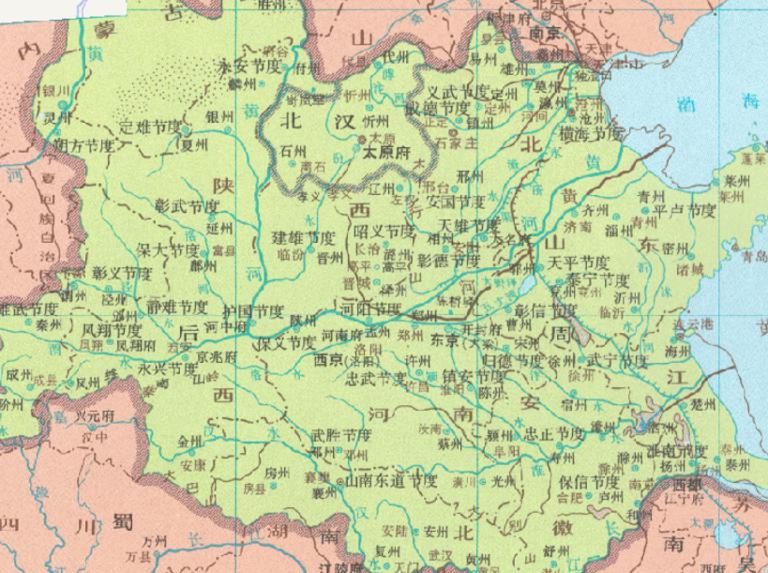 中国五代十国时期后周、北汉（959年）的在线历史地图