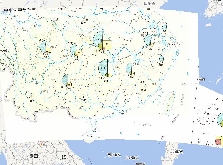 2010年7月1日-8日中国南方洪涝灾害受灾人口在线地图