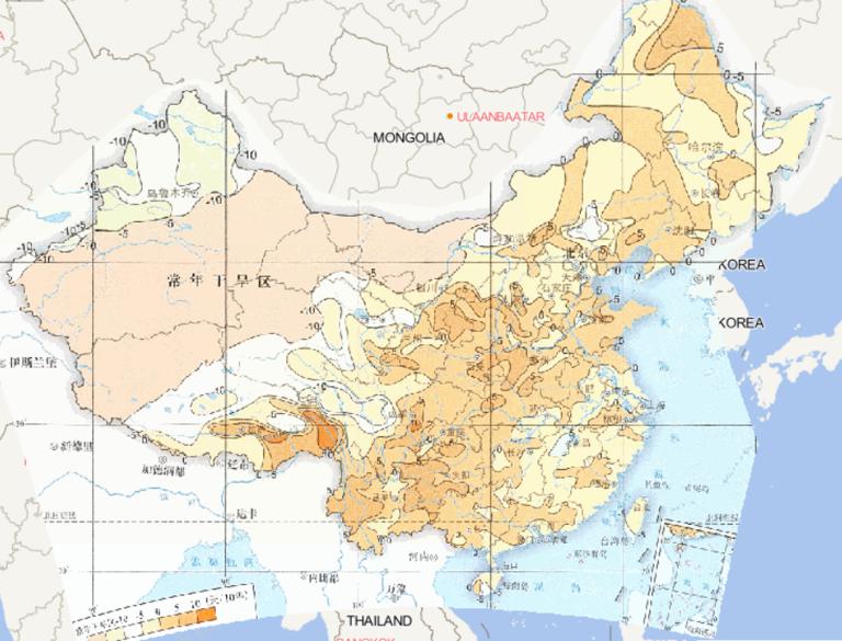 1961-2015年年干旱日数线性变化趋势在线地图