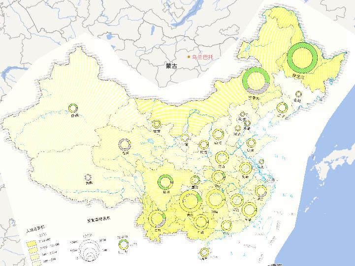 2010年中国火场面积、受灾森林面积在线地图
