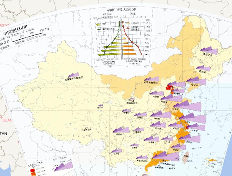中国分地区GDP在线地图