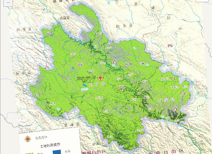 2010年中国青海玉树地震灾害土地利用在线地图