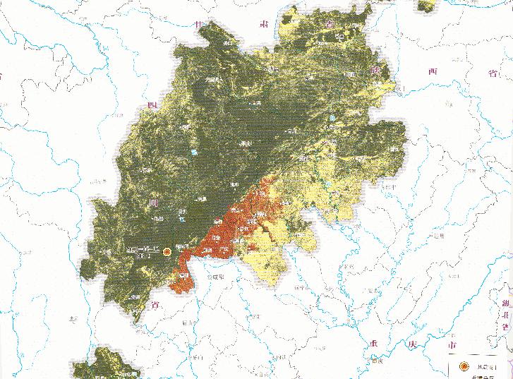 汶川地震灾后恢复重建分区在线地图