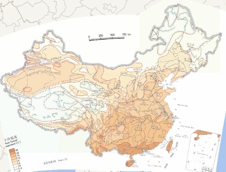 中国年均气温在线地图