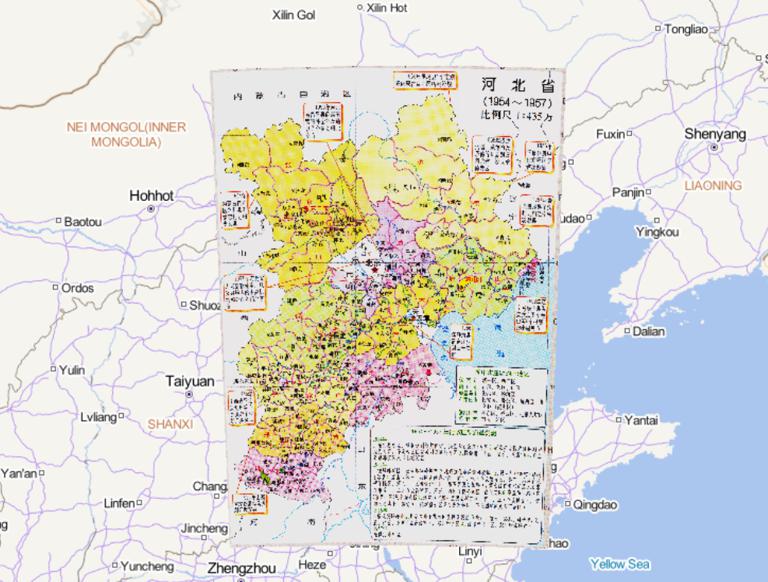 中国河北省行政区划（1954~1957年）在线历史地图