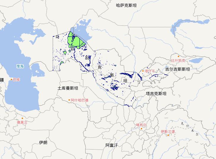 乌兹别克斯坦水域面积