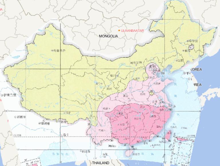 1992-2015年中国冬季酸雨频率在线地图
