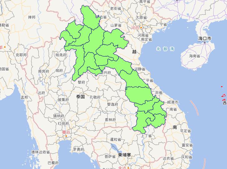老挝人民民主共和国1级行政界限
