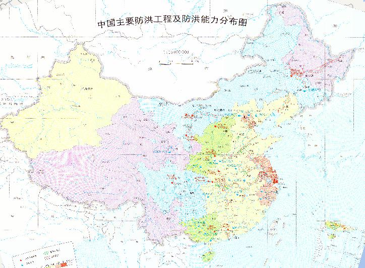 中国主要防洪工程及防洪能力分布在线地图