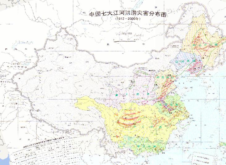 中国七大江河洪涝灾害（1912-2000年）在线地图