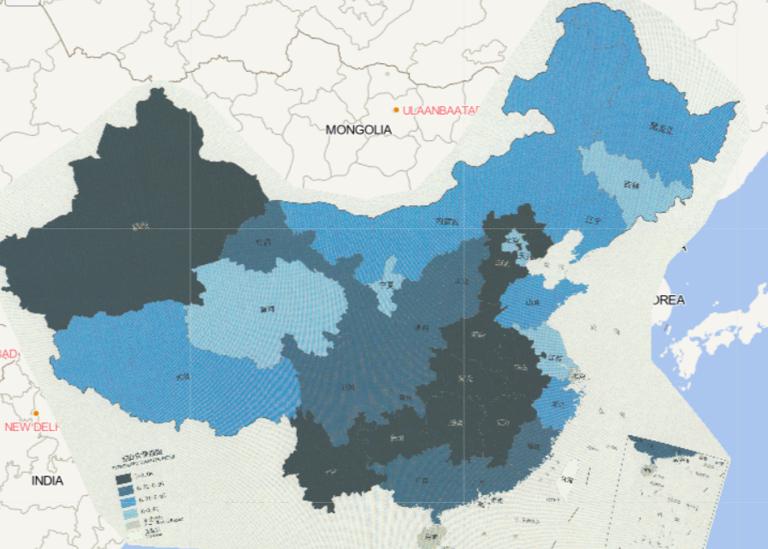 2016年中国洪涝和地质灾害分省综合灾情指数在线地图