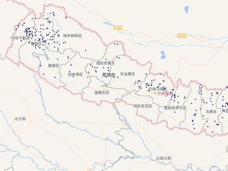 尼泊尔地震震中分布矢量数据