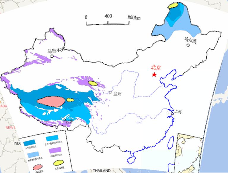 中国冻土空间分布状况在线地图