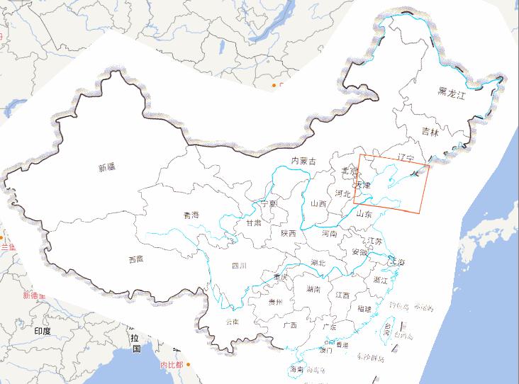 2010年中国渤海黄海北部海冰灾害灾区位置在线地图