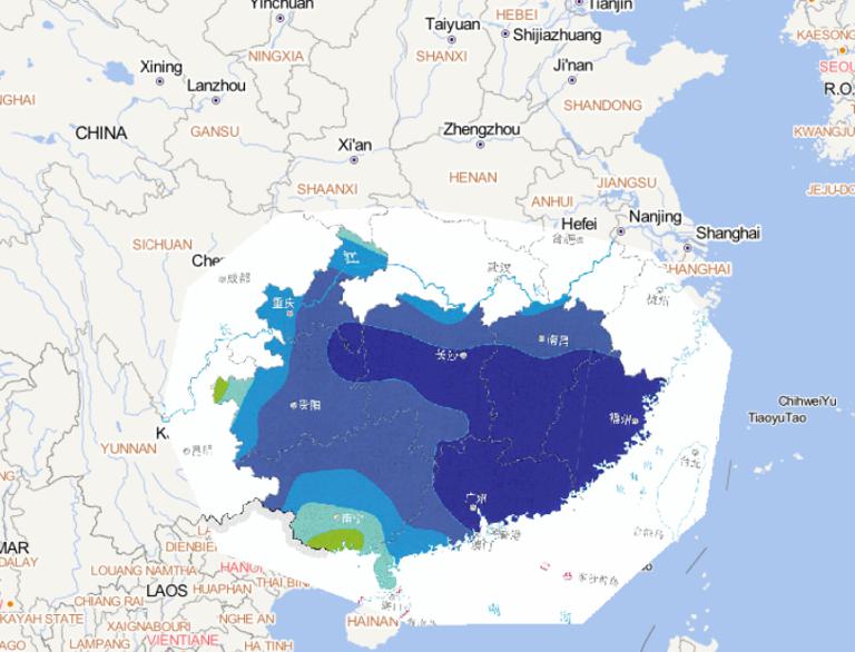 2014年5月中下旬长江以南洪涝灾害累计降水量在线地图