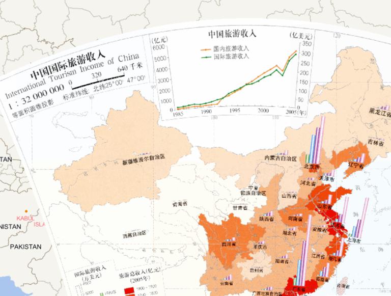 中国国际旅游收入在线地图