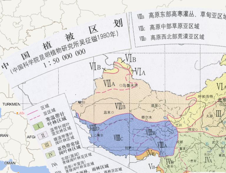 中国植被区划（1980年）在线地图