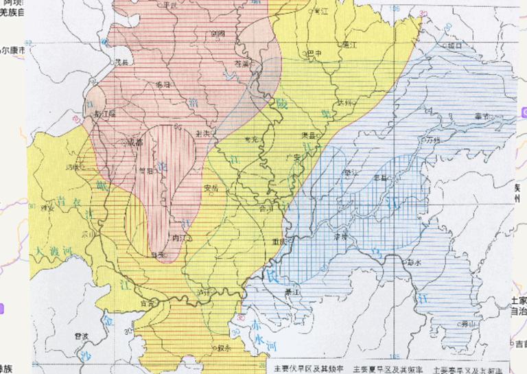 中国四川盆地干旱分区在线地图