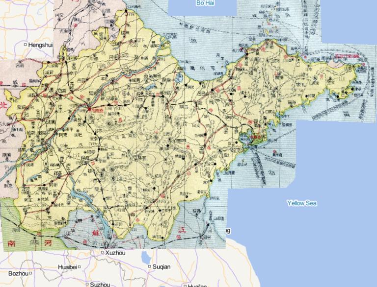 1933年中国民国时期山东省在线地图