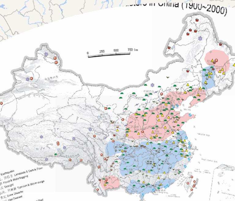 中国重大自然灾害点位在线地图（1900-2000年）