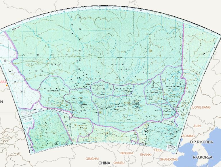 中国元朝时期岭北行省的历史地图