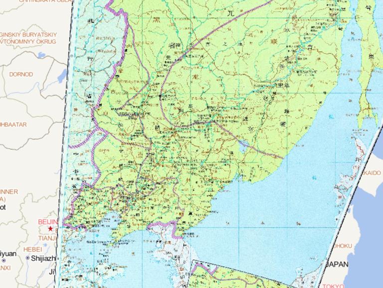 中国元朝时期辽阳行省的历史地图