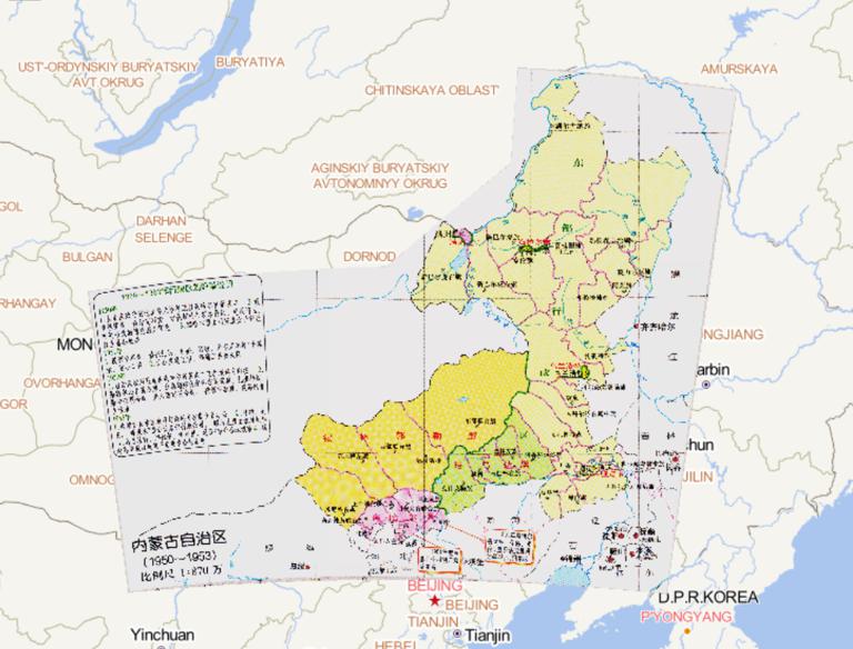 中国内蒙古行政区划（1950~1953年）在线历史地图