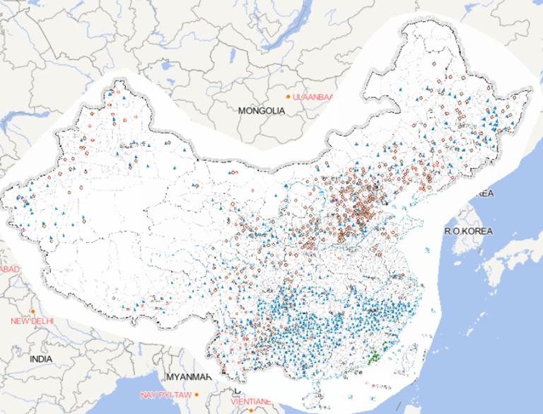 2014年中国6月灾害分布在线地图