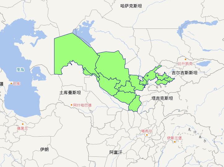 乌兹别克斯坦1级行政界限