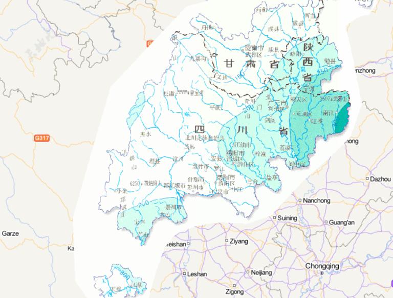 中国汶川灾区秋季降水量分布在线地图