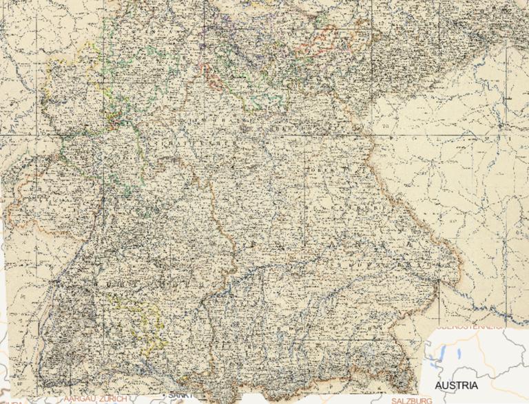 1869年德国西南部在线地图