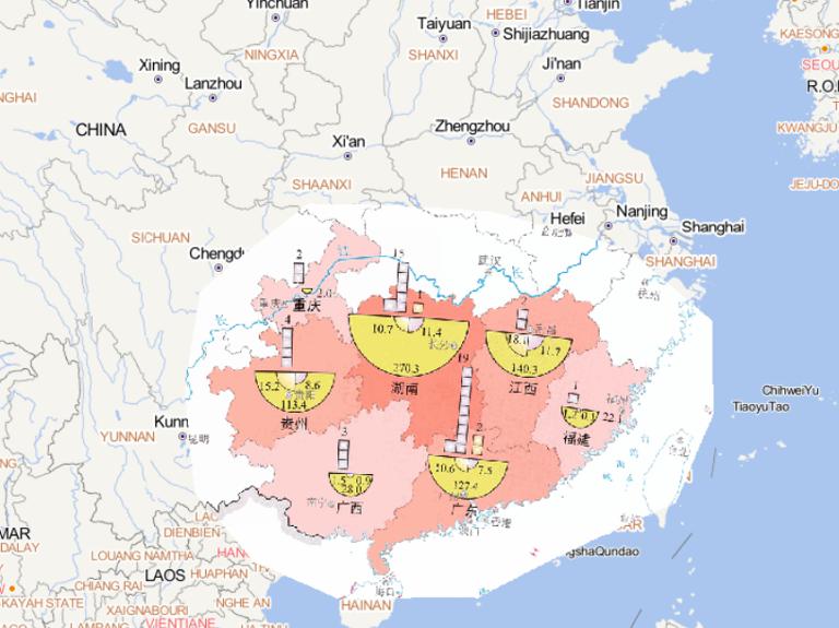2014年5月中下旬长江以南洪涝灾害人员受灾情况在线地图