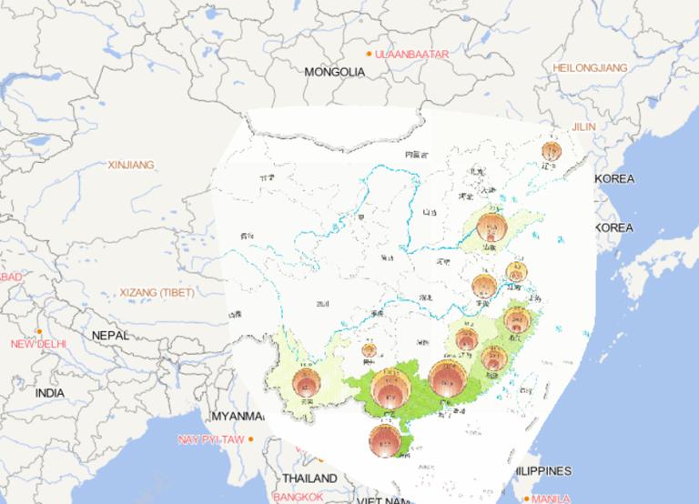 2014年中国台风灾害农作物受灾情况在线地图
