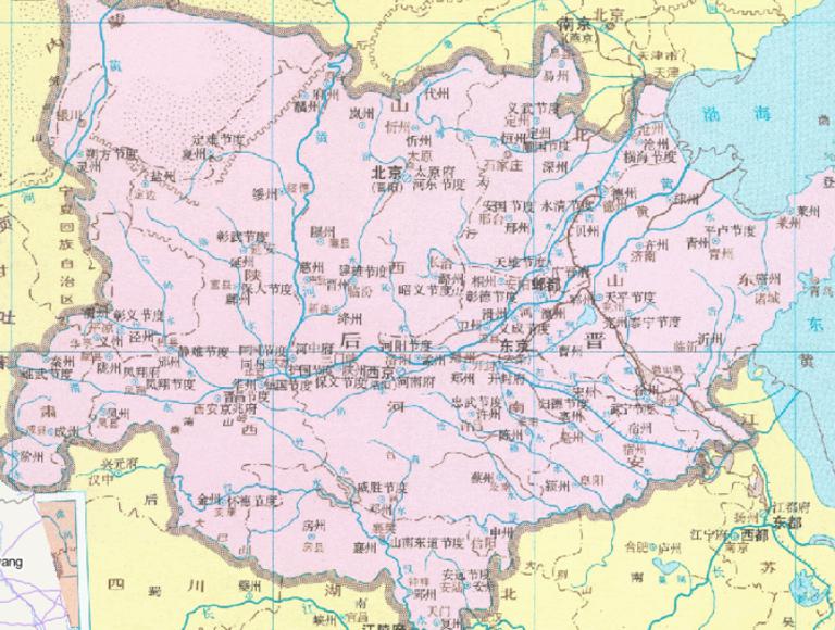 中国五代十国时期后晋（943年）的在线历史地图