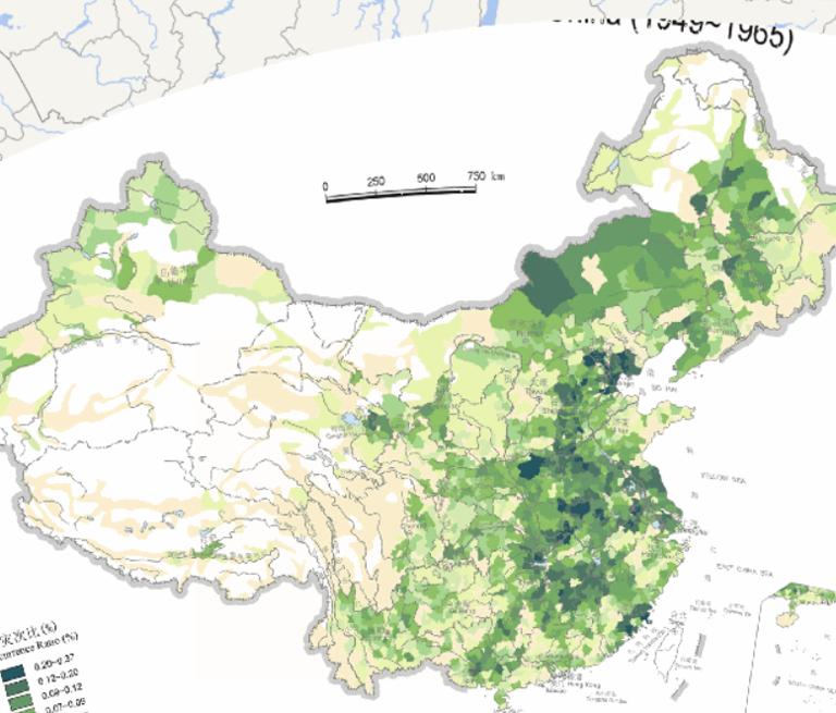 中国自然灾害成灾灾次比在线地图（1949至1965年）