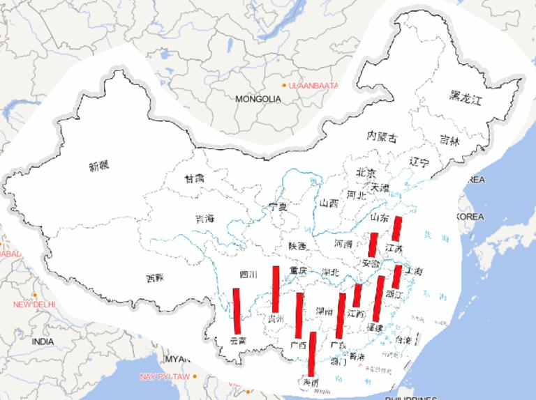 2014年国家救灾预警响应次数在线地图