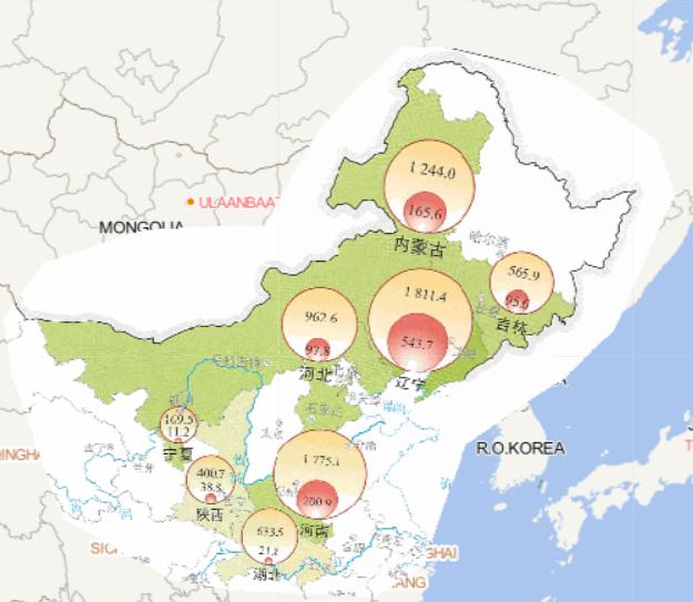2014年6-8月东北黄淮等地旱灾农作物受灾情况在线地图