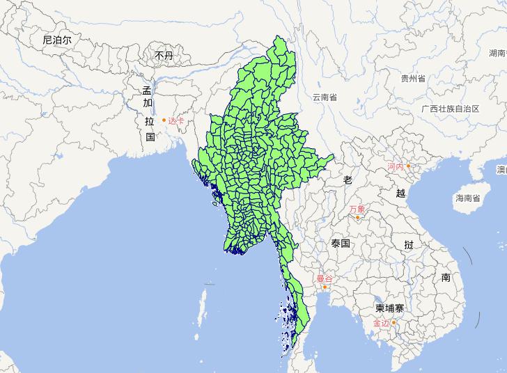 缅甸联邦共和国3级行政界限